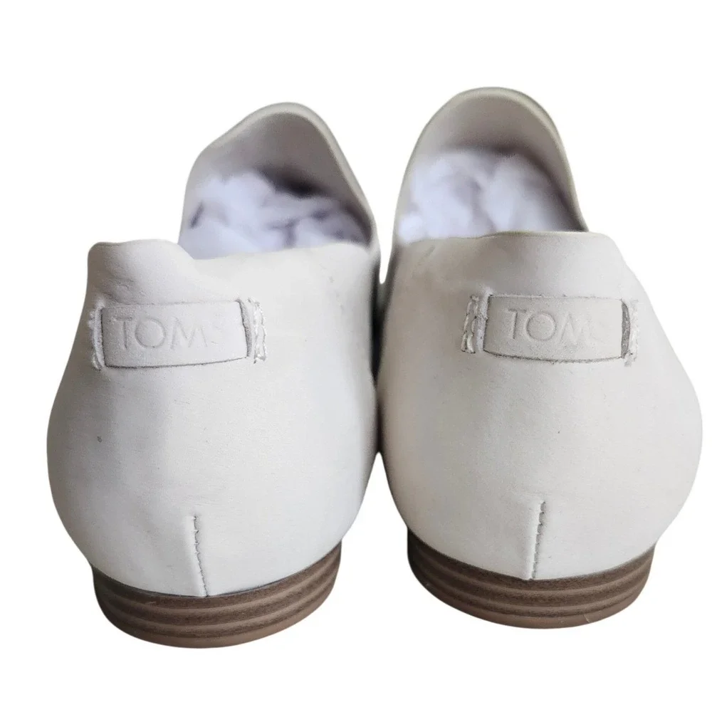Toms Darcy Loafers Women's Size 11 Natural Leather Flat Shoes Slip On Minimalist